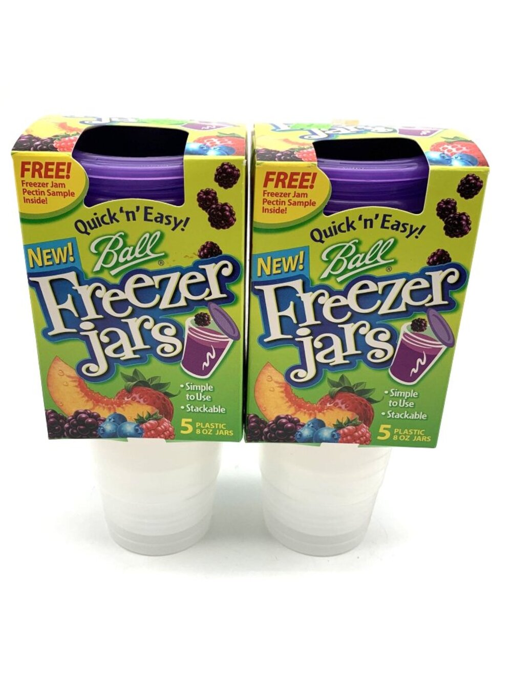Ball Freezer Jars 8 Oz Plastic 2 Packs Of 5 Stackable Purple Twist On Lid 2005